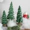 12" Green Glittered Tree with Brown Base Christmas Decoration